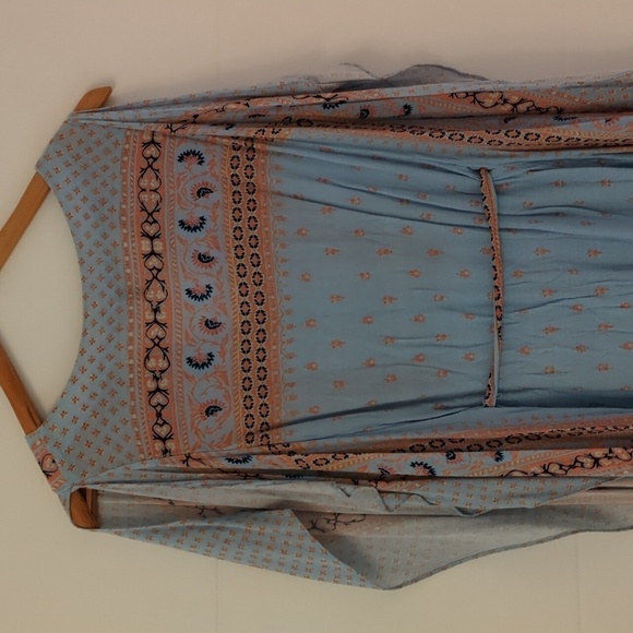 BCBGMaxazria Alexi Slit Tie Waist Pale Blue Coverup Beach Pool Cruise Resortwear - Picture 7 of 10